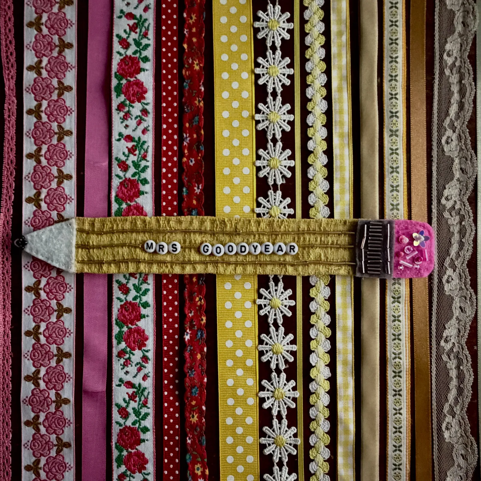 Mrs. Goodyear — handmade felt prize ribbon